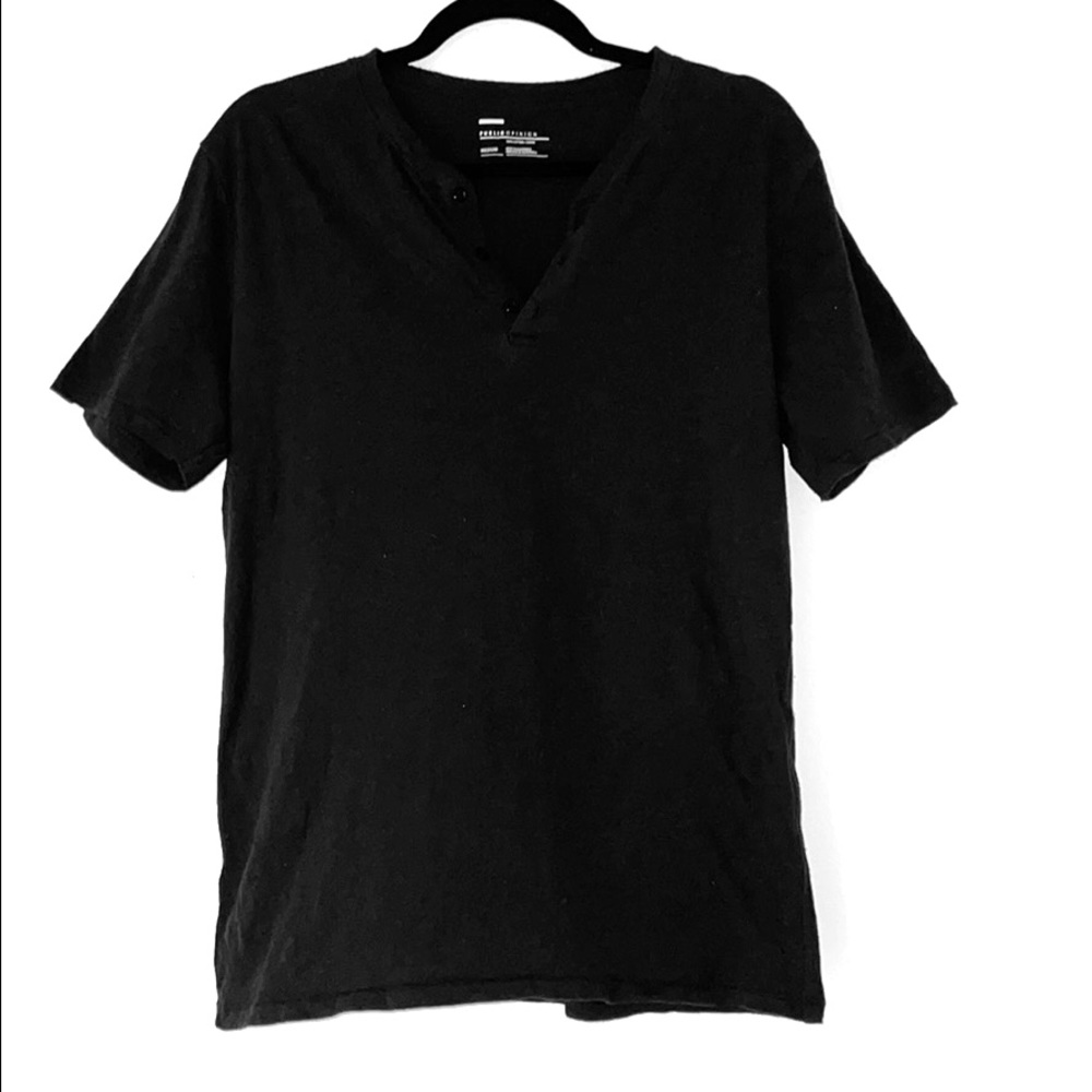 Black Public Opinion Henley T-Shirt